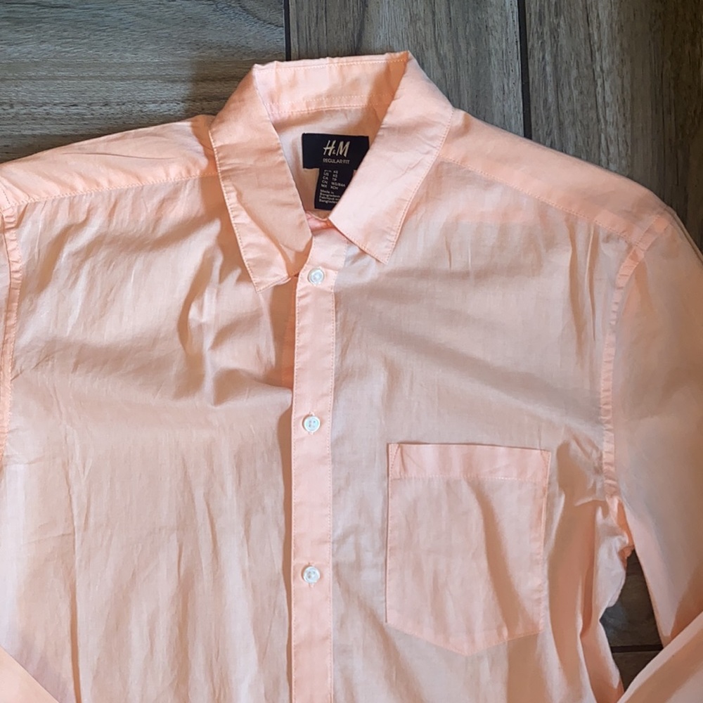 Peach Button Up Shirt - Picture 3 of 5